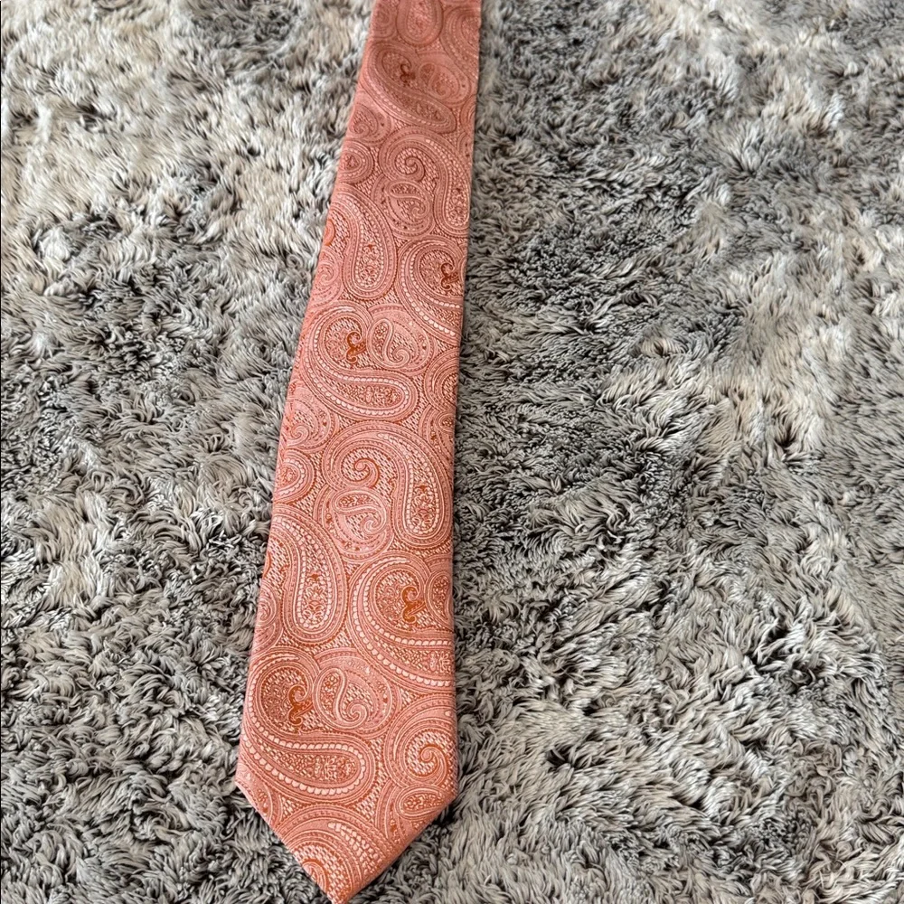 Michael‎ Kors Men's Orange Rich Texture Paisley 100% Silk Neck-Tie Formalwear
